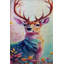 Tapis décoratif moderne multicolore à motif de cerf abstrait à motif de cerfs-391178204