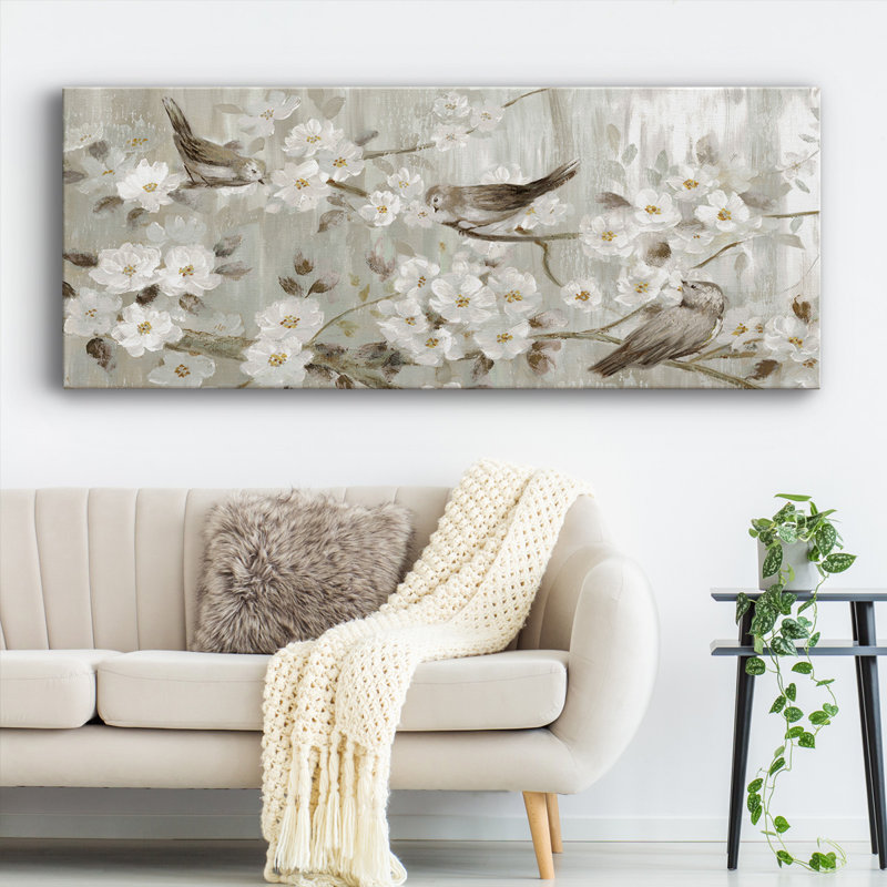 Chansons du printemps sur toile, H 20 po x l 50 po x P 1,5 po
