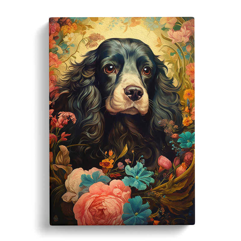 Cocker Spaniel Baroque - Wrapped Canvas, 76cm H x 50cm W x 3cm D