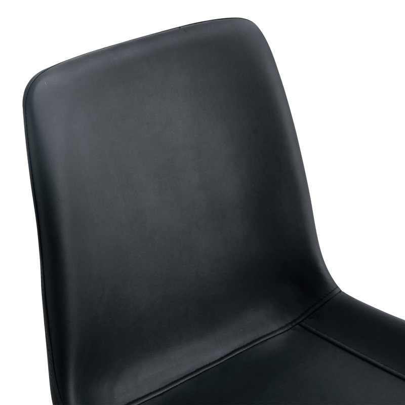 de salle à manger circulaire moderne de 3 pouces avec rangement et chaises en cuir noir