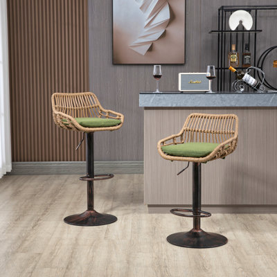 Tabourets de bar pivotants de style moderne idéaux pour les chambres relaxantes Chaises à hauteur de comptoir réglables avec repose-pieds