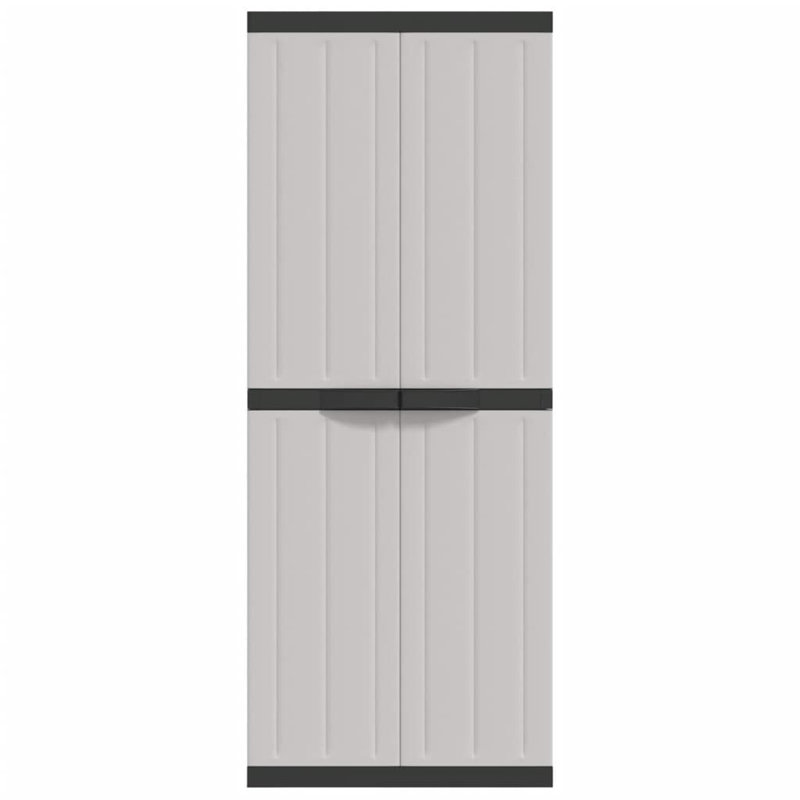 Plastic Single Storage Cabinet ( 165cm H x 65cm W x 37cm D), Black/Grey