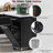 50.7" Kitchen Island With Storage Tilt Trash Can Cabinet And Pull Out Cabinet Organizer, Rolling Kitchen Island On 5 Wheels With Drop Leaf, 2 Drawers, 1door For Kitchen, Dining Room, Black-315586486