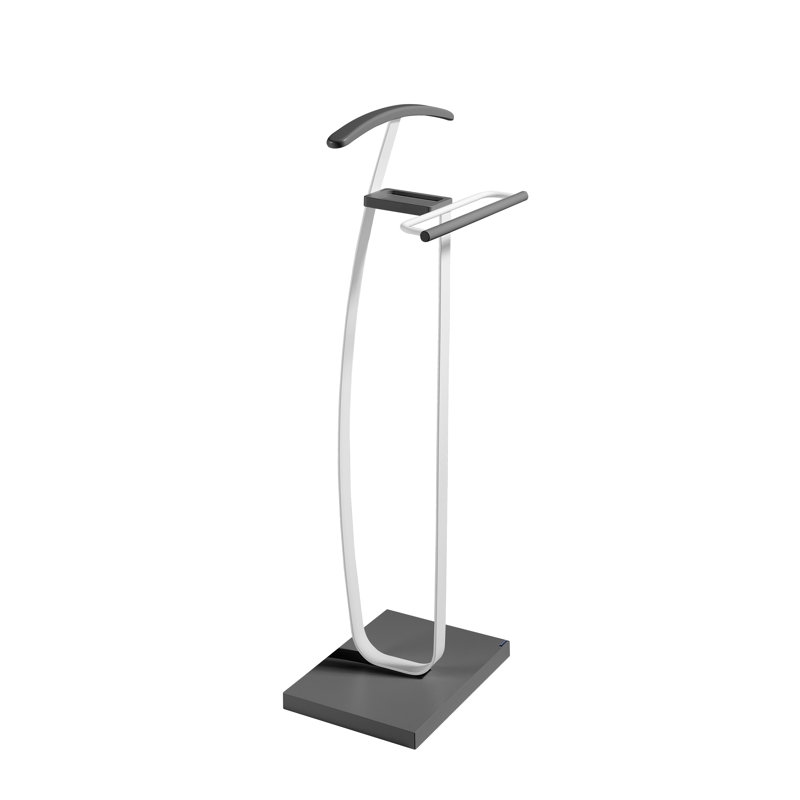 Solid Wood Freestanding Valet Stand, Grey/White
