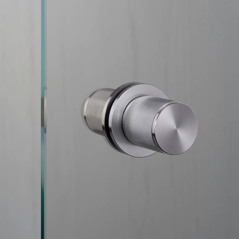 Cylindrical Knob with Round Rosette, Steel