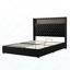Cadre de lit doux en velours pour grand lit avec port USB et veilleuse, tête de lit de 52 po de hauteur avec décoration rivetée, lit plateforme à oreilles avec tablette de tête de lit, noir-1721978706-1721978710