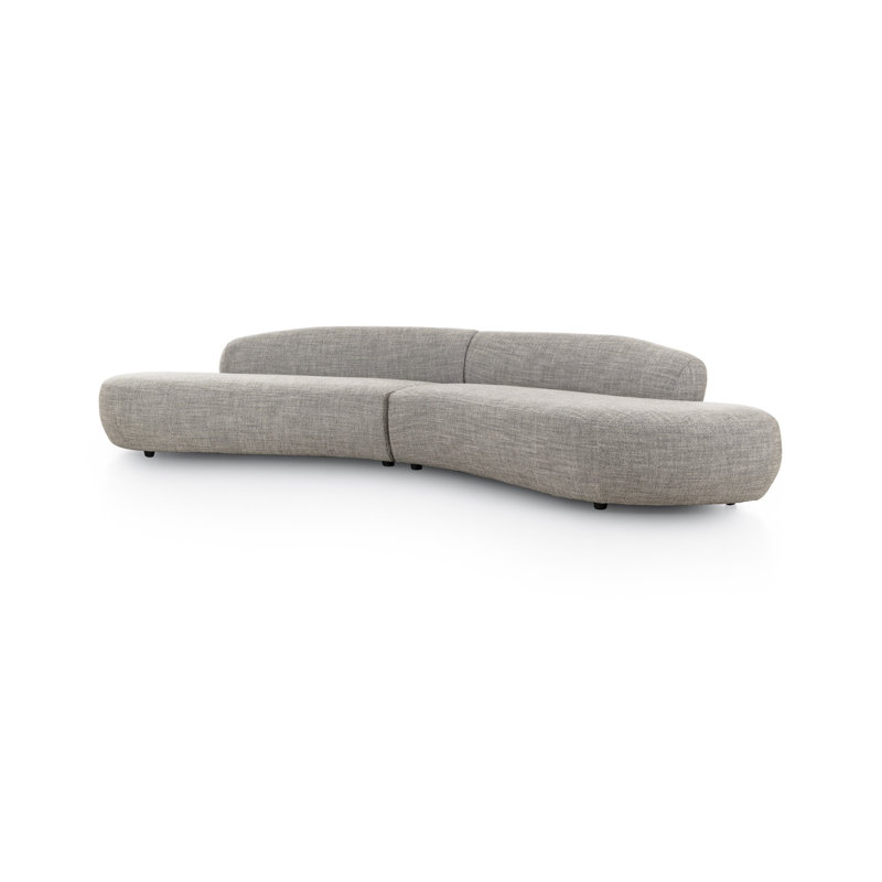 Belen Double Chaise-159”-Thames Coal, Thames Polyester Blend