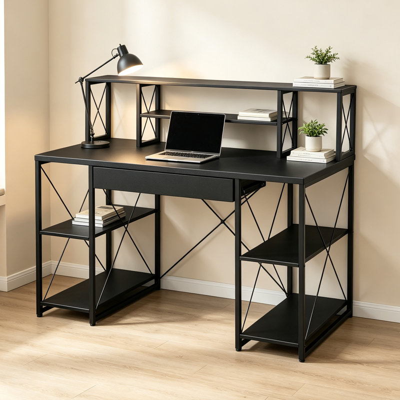 Bureau d'écriture tout usage à finition noire