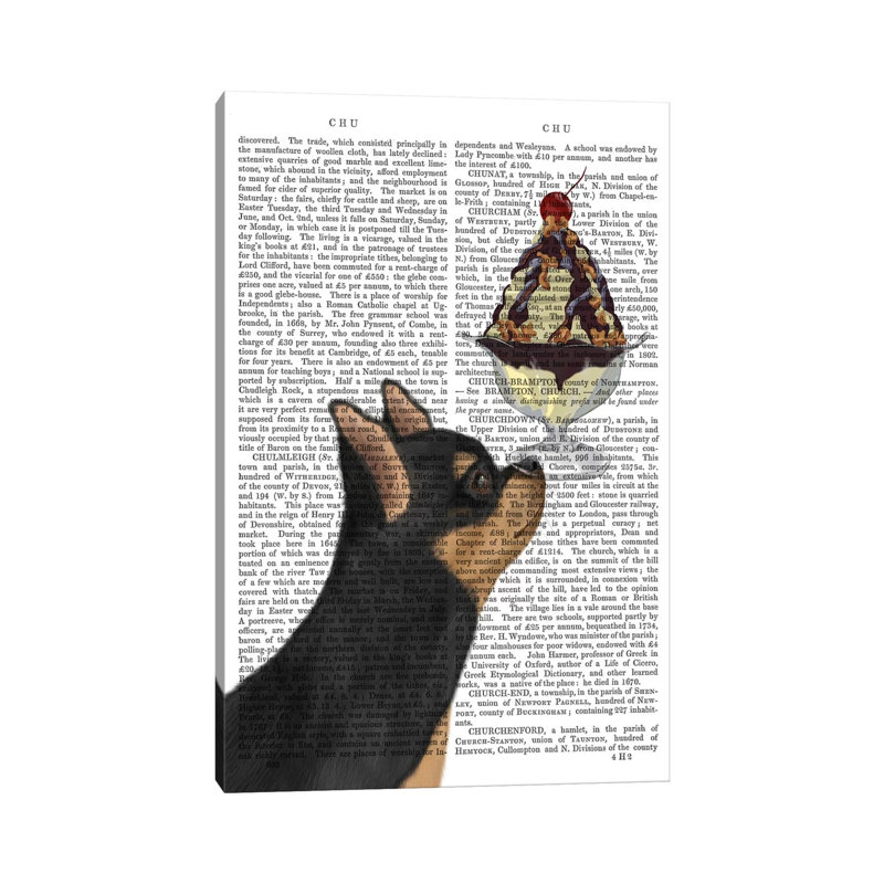 Chihuahua, Black And Ginger, Ice Cream, Print BG by Fab Funky - Wrapped Canvas Gallery-Wrapped Canvas Giclée