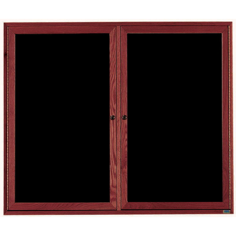 Panneau de lettres mural fermé interchangeable avec en-tête, H 36 po x l 36 po, Teinture cerisier, Un