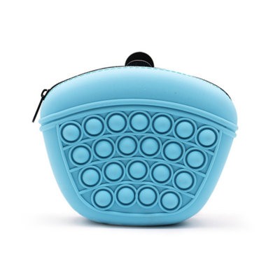 Pop‑it Silicone Dog Treat Pouch, Portable Dog Training Waist Bag with Clip, Zippered Pet Snack Storage Pouch for Puppy Walking & Obedience Training