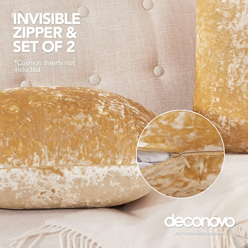 Reversible Pillow Cover, 18" x 18", Champagne