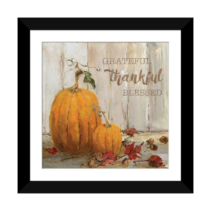 «Pumpkin Patch I», impression sur toile, H 16 po x l 16 po x P 1 po, Papier d'art encadré noir, Blanc