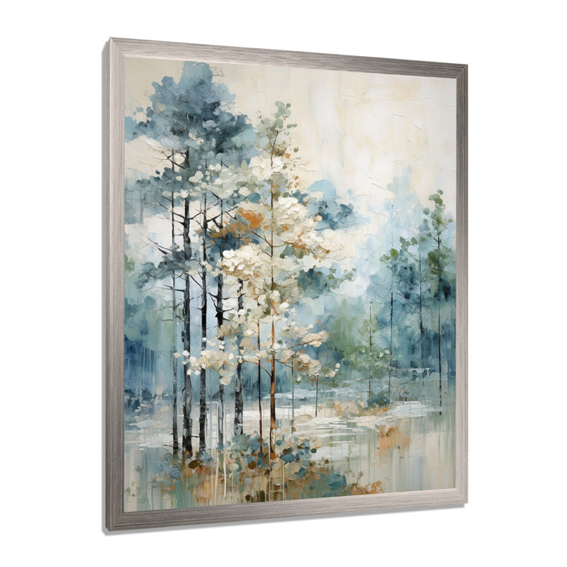 Pin, forêt enchantée II - Pin, art mural, Cadre photo unique, H 40 po x l 30 po, Argent argent