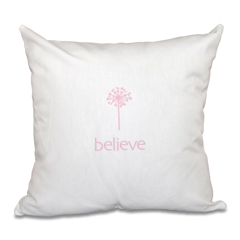 Housse de coussin carrée « Wish », H 18 po x l 18 po, Rose