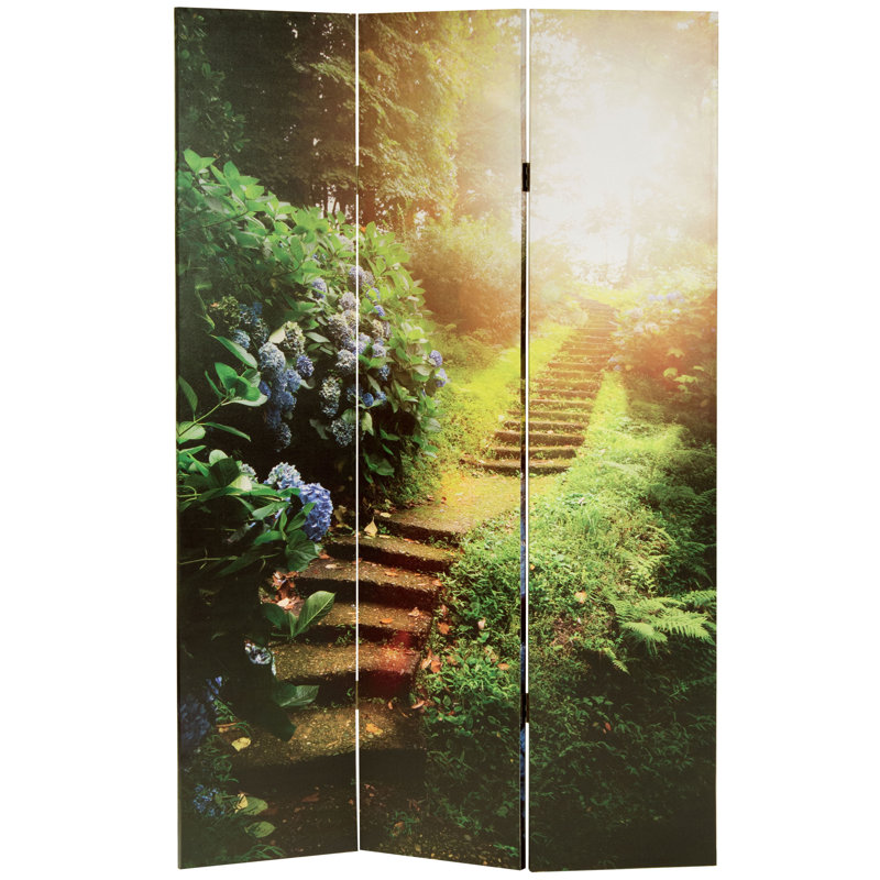 6 Ft. Tall Double Sided Lavender Road Canvas Room Divider, Summer