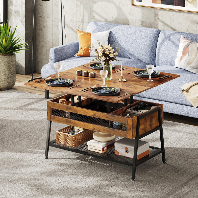 Table basse simple Alazar, Brun rustique