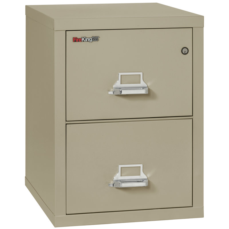 Fireproof 17.75'' Wide 2 -Drawer Steel File Cabinet, Pewter