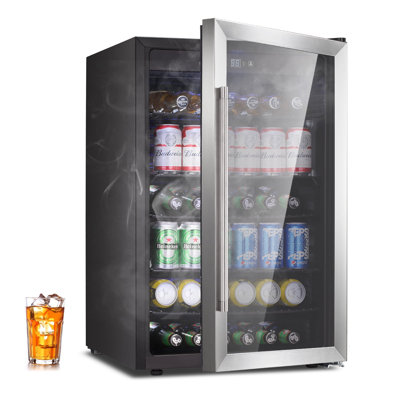Antarctic Star 20.28"W 4.5 Cubic Feet 145 Cans Freestanding Beverage Refrigerator with Glass Door on Fridge.com