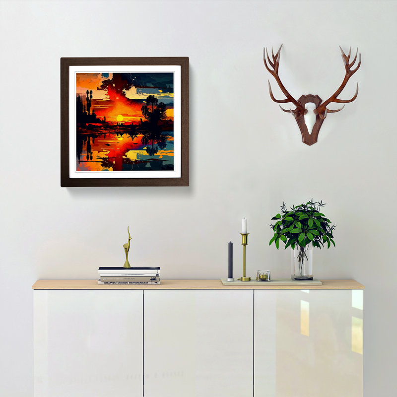 Sunset Expressionism No.1 - Framed Print, Walnut