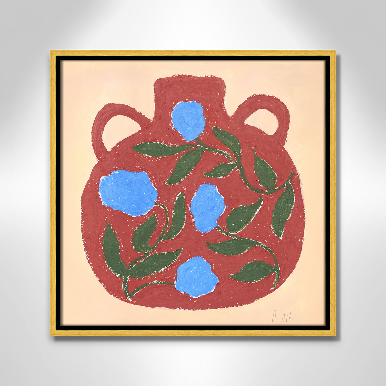 Vase No. 04 Print by Camilla Bergqvist, Gold, 17.5" H x 17.5" W