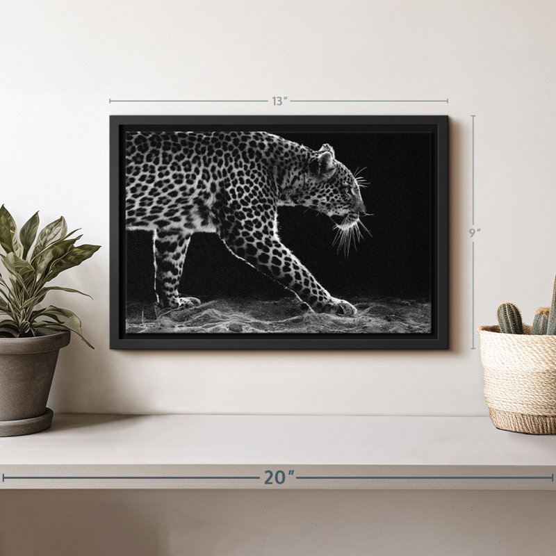 " Walking Leopard Canvas Print ", 9" H x 13" W