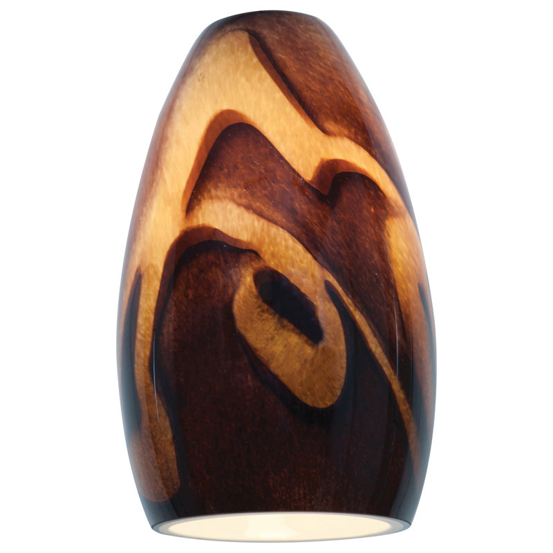 9'' H Glass Oval Pendant Shade, Inca/Rust