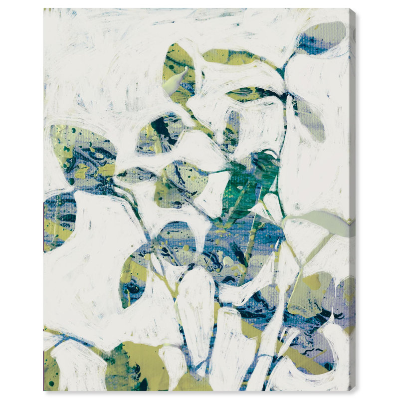 «Greenery Abstract Floral Decor» par Notoriart, H 30 po x l 36 po, Toile tendue avec châssis