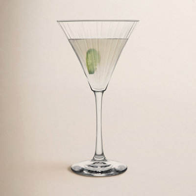 Paneled Ribbed Martini Glass