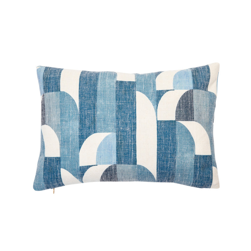 Coussin Tribeca, 12 po x 24 po, Bleu