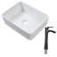 Lavabo de salle de bain vasque rectangulaire 19 po x 15 po et robinet simple levier noir mat