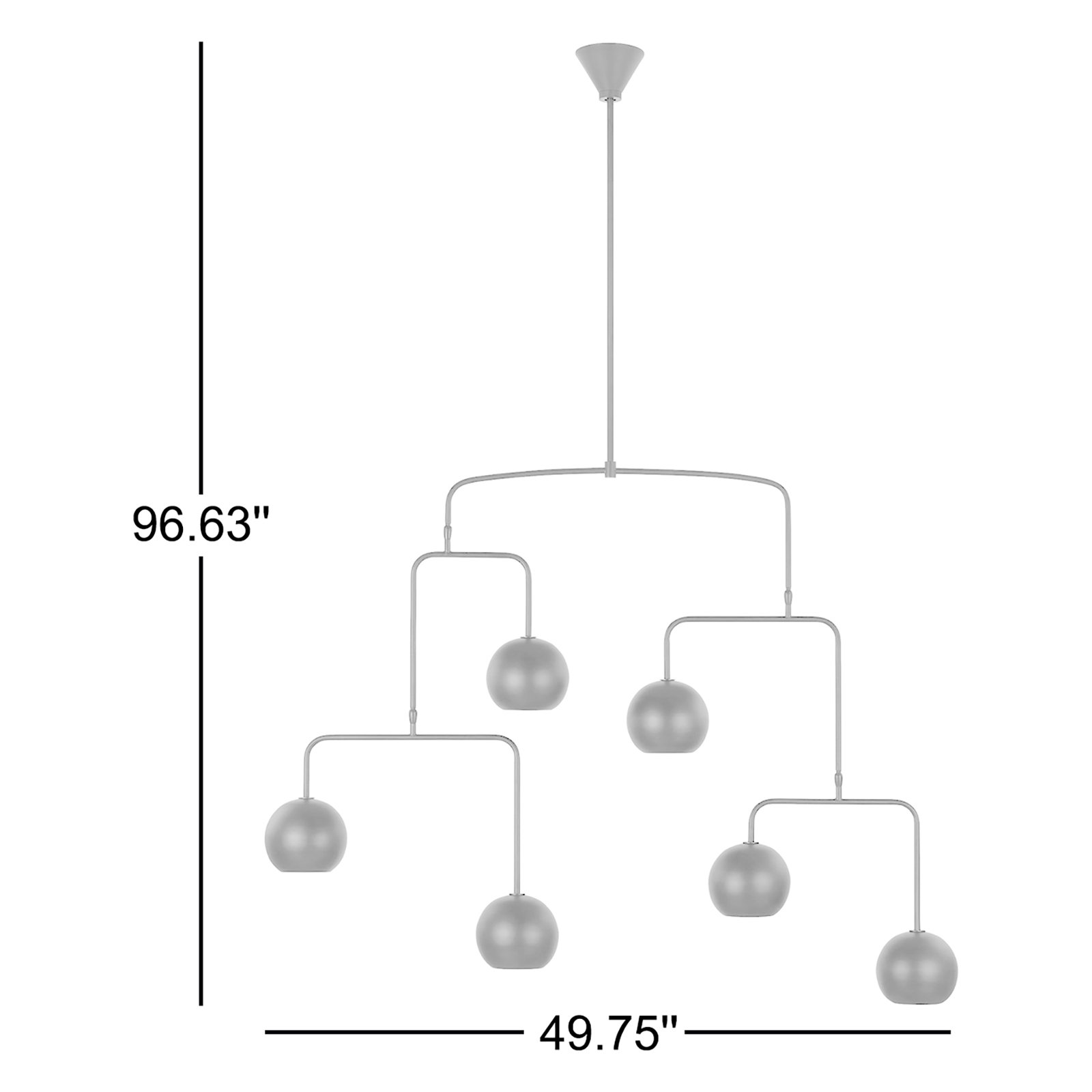 6 - Light Metal Dimmable Geometric Chandelier