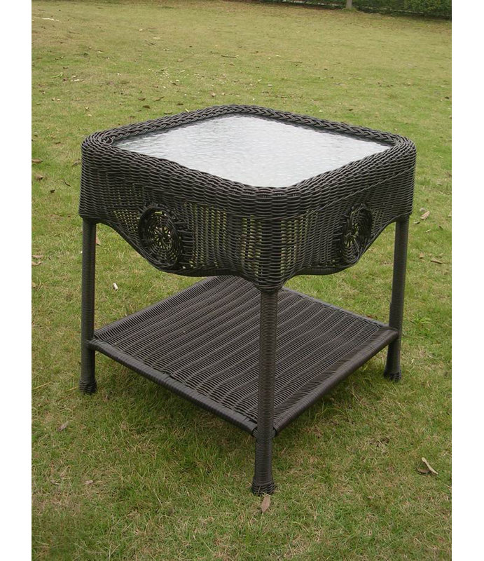 Kaydence Square Metal Outdoor Side Table , in. W 18'' in. D, Antique Black