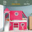 Lit mezzanine double avec tente et tour rose Slide-1155812861-1155812860