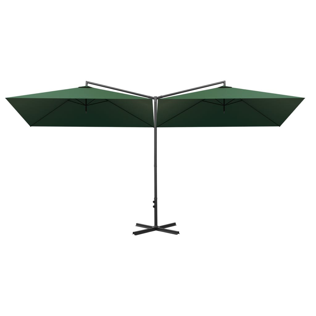 VIDAXL Double Garden Parasol - Green - 600 x 290 cm - Image 3