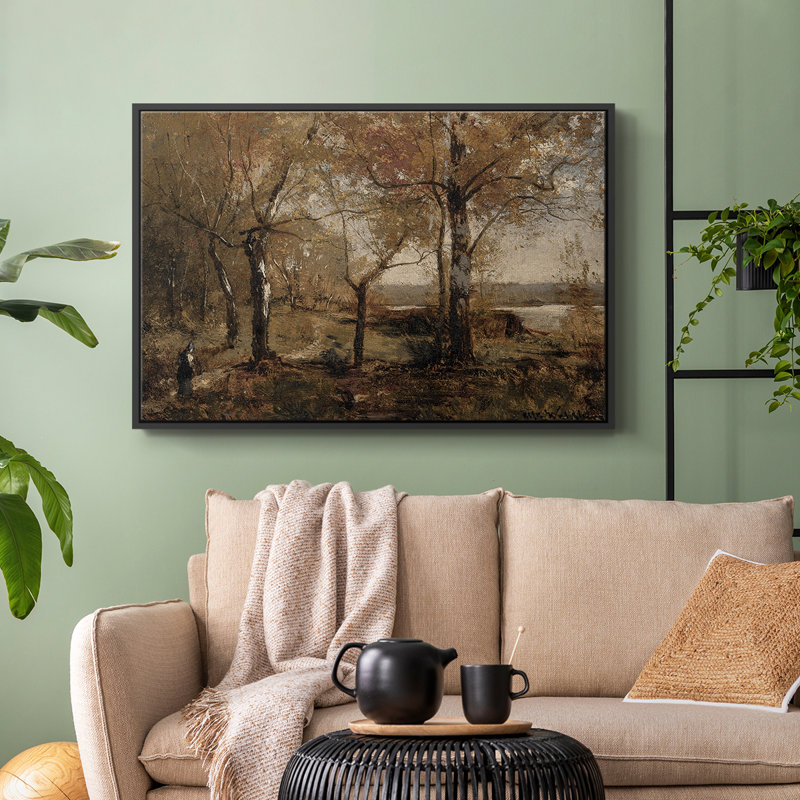 «Vintage Landscape - dxcvii» sur toile, H 17 po x l 25 po x P 2 po, Toile avec cadre flottant noir