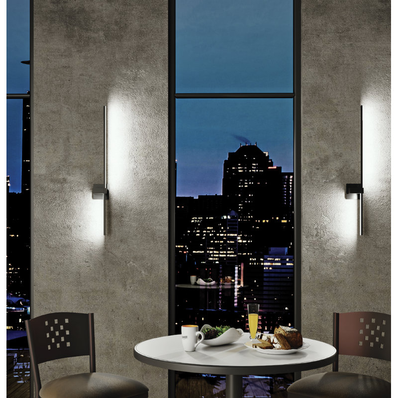 Perryopolis Aluminum LED Flush Mounted Sconce, Black