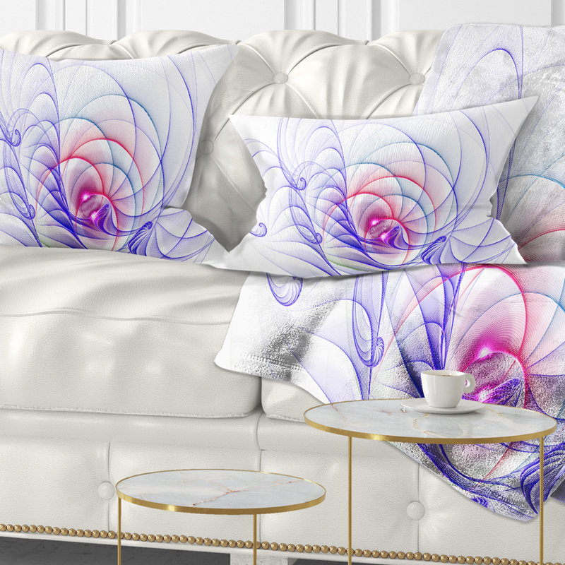 3D bleu surréel - coussin abstrait imprimé, 12 po x 20 po, Coussin lombaire