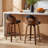 Leona Wooden Faux Leather Stools-343979291-343979289