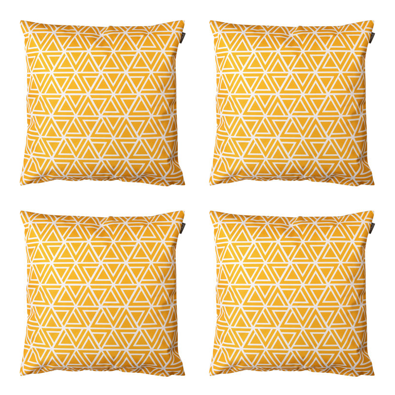 Geometric Print Indoor-Outdoor Cushion, Yellow