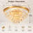 32" Modern 13 - Lights Crystal Flush Mount Lighting Dimmable