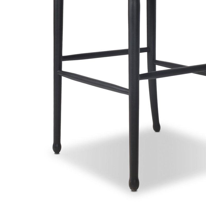 Fayth Stool with Cushion, Stained Black Ash, Bar Stool (29.5” Seat Height)”