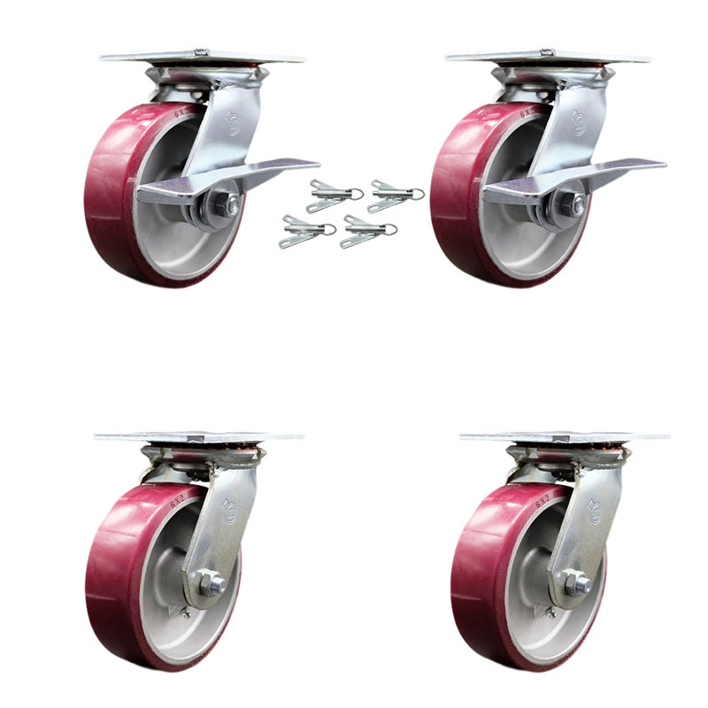 4 Piece Poly on Aluminum Caster Set