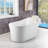 67" x 32" Freestanding Soaking Acrylic Single Slipper Bathtub with Reversible Drain-56335179