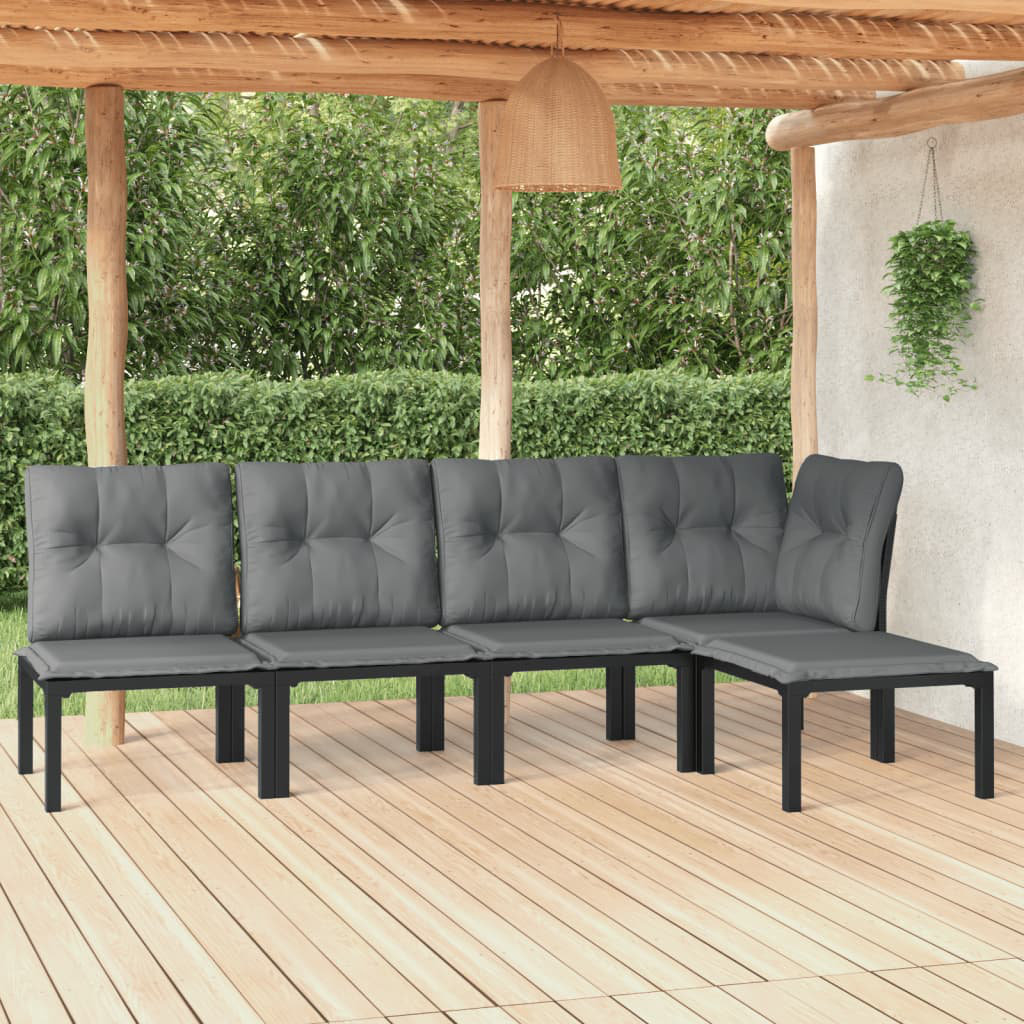 4-Sitzer Lounge-Set Kyriakoula aus Polyrattan mit Polster