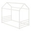 Structure de lit en métal de style Montessori, lit en forme de maison avec garde-corps pour enfants et tout-petits, assemblage facile, sans lattes