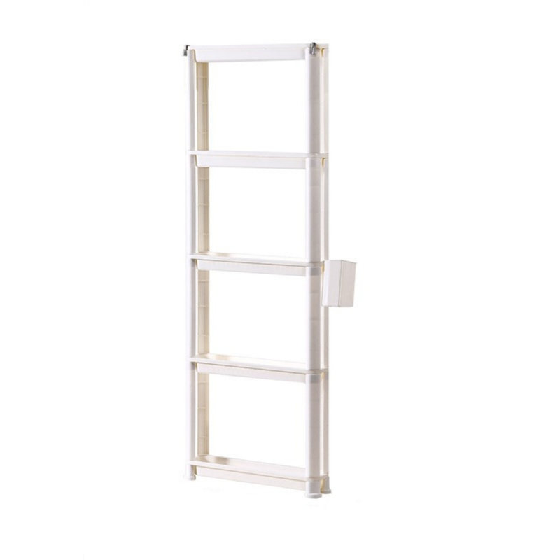 Chariot de rangement mince en plastique à 5 niveaux avec roulettes - Organisateur de rangement multifonctionnel