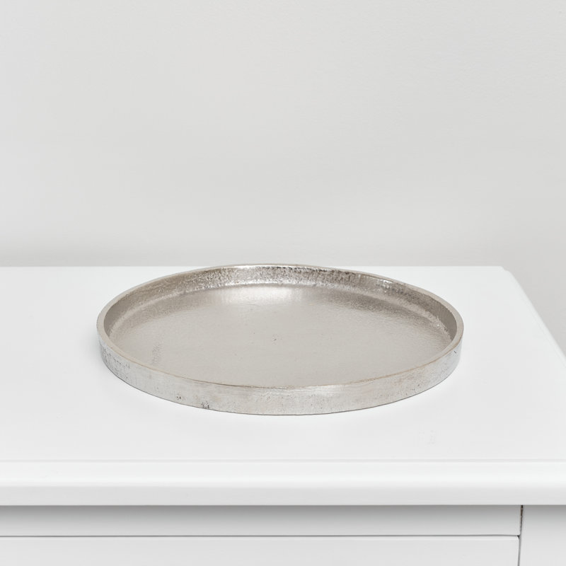 Almonor Metal Tray, 2cm H x 25.5cm W x 25.5cm D, Antique Gold