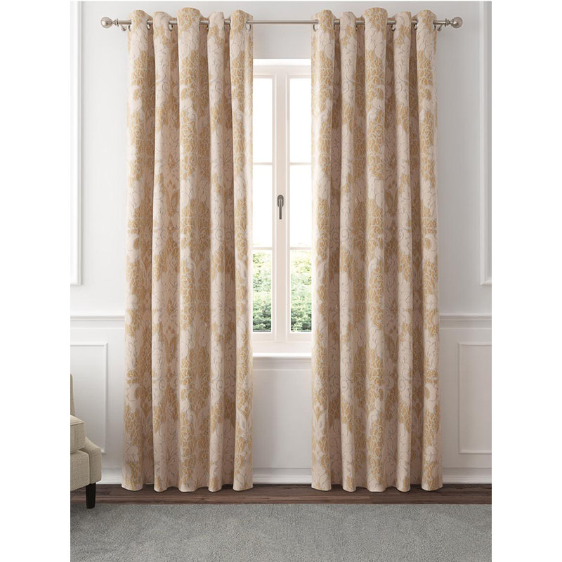 Rudnick Room Darkening Curtain Pair, Beige