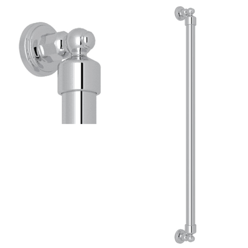 Georgian Era Grab Bar, 28" W, Polished Chrome
